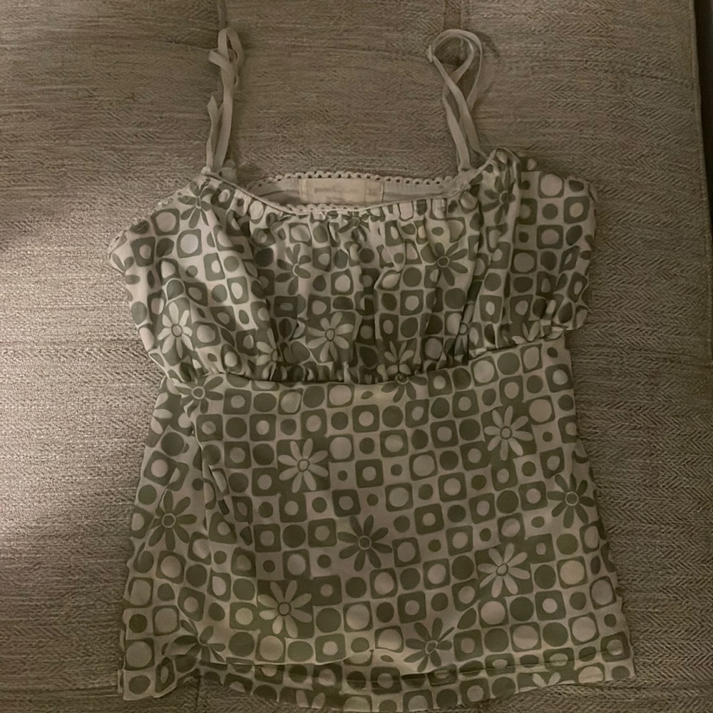 Sweet lilac sage green and white top